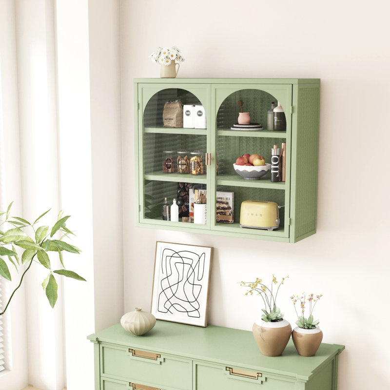 Armoire murale moderne 27,56 po à deux portes avec rangement à trois niveaux
