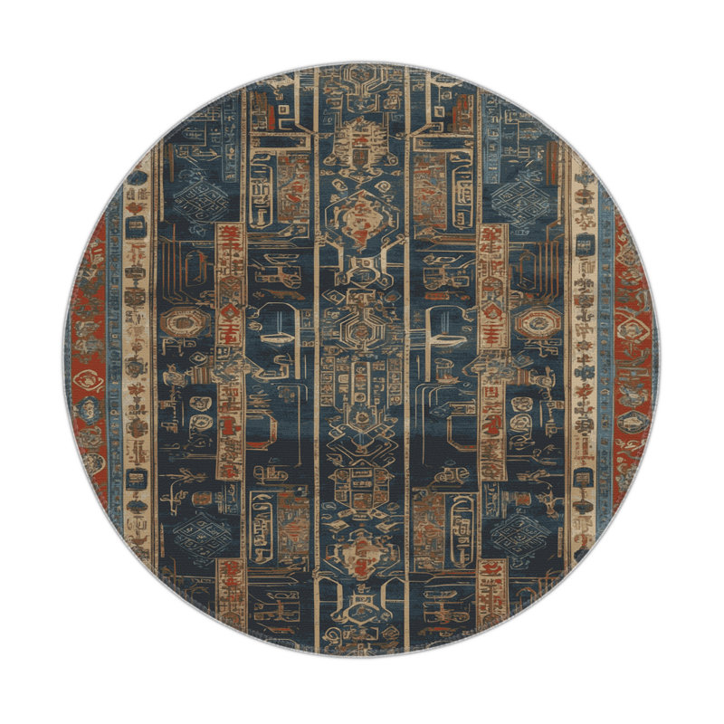 Tapis brun d'intérieur et d'extérieur, Rond 5 pi