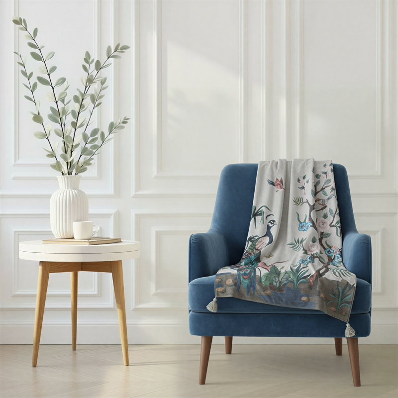 Fabric Blend Chenille Printed Throw