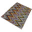 Tapis bleu en laine fait à la main de conception unique 4 pi 10 po x 6 pi 9 po Kilim Shaws