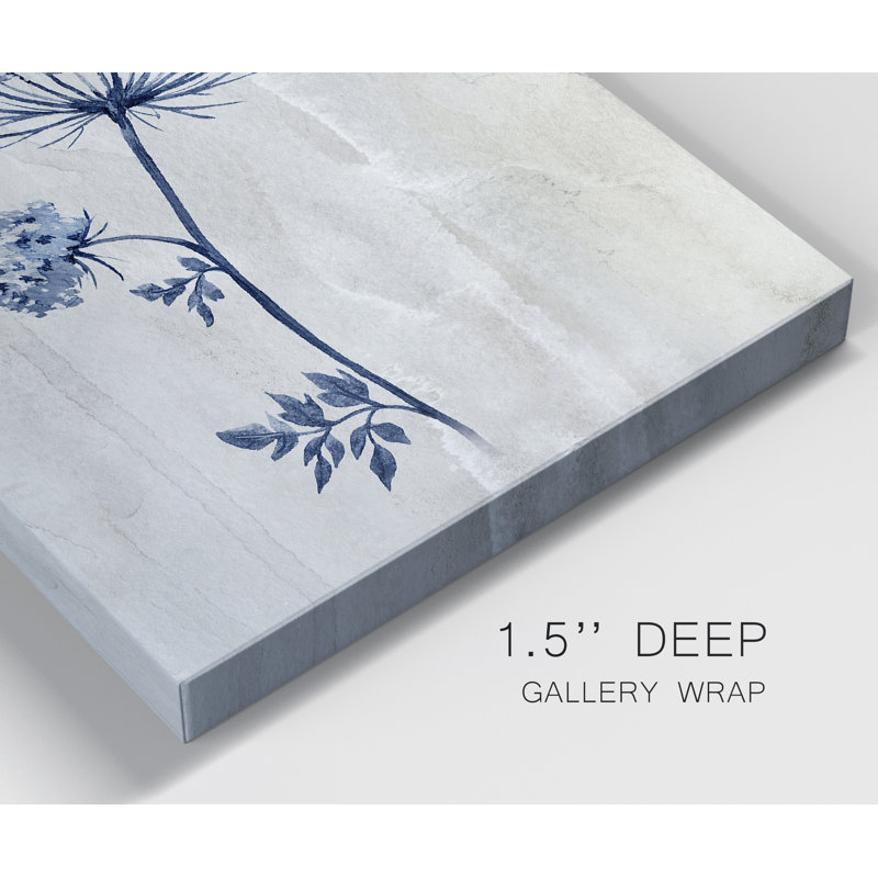 «Indigo Botanical I», ensemble de 2 reproductions d'impressions, H 32 po x l 48 po, Toile tendue, Sans cadre