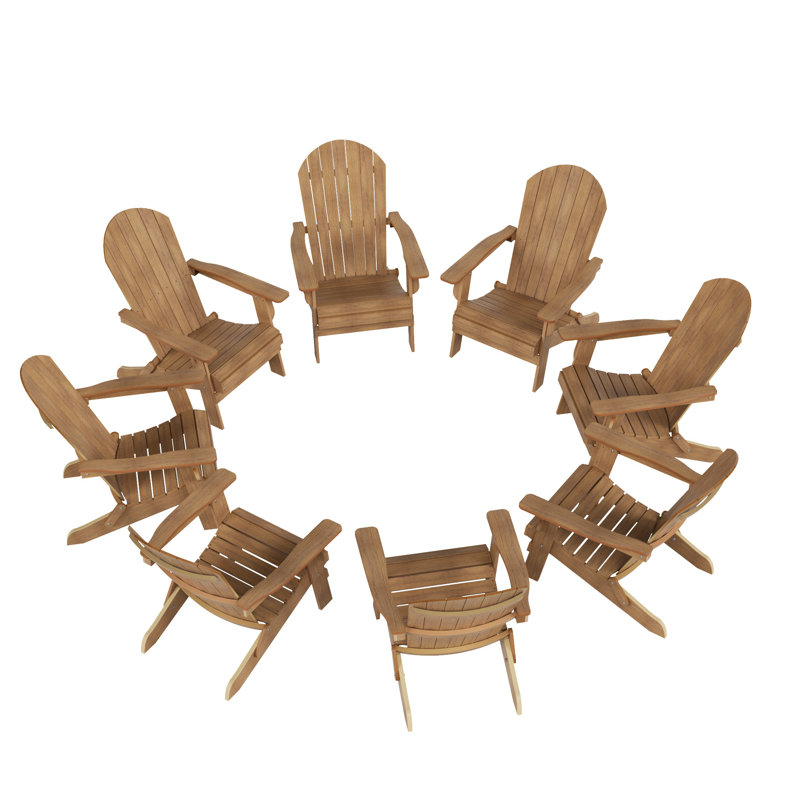 Chaise Adirondack pliante en plastique Arrlo, Teck