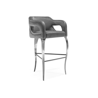 Upholstered Counter Stool with Metal Frame