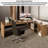 Solid Wood L-shaped Desk with Baffle-201768074