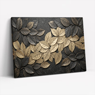 Ensemble de 1 tableau sur toile à motif de feuilles