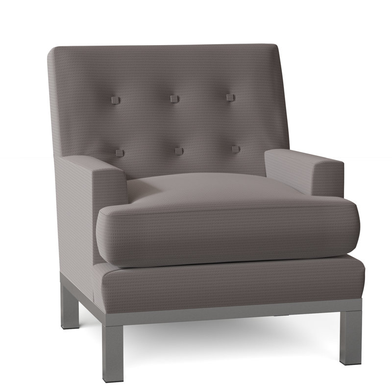 Fauteuil capitonné à coussins 34 po Downtown, gris