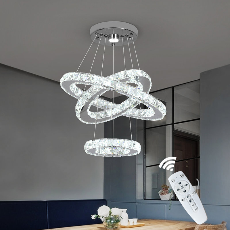 Bryah 3 - Light Chrome LED Shaded Pendant, Yes, Infinite dimming (3000K-6000K)