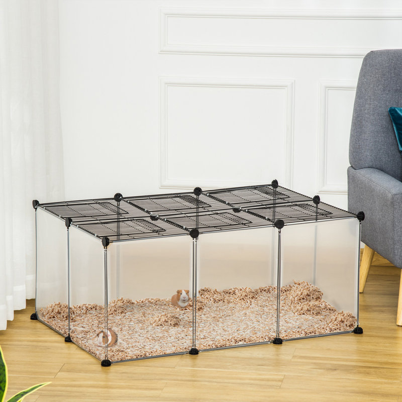 Weather Resistant Small Animal Cage, 45cm H x 105cm W x 70cm D, Silver