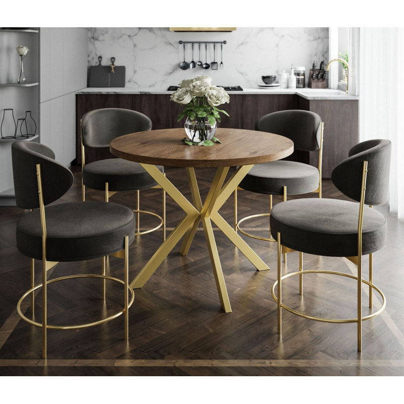 Almehdi Round Dining Table, Brown, 120cm L x 196cm W