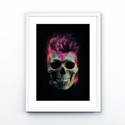 Ziggy Stardust Glitter Skull - Print on Canvas