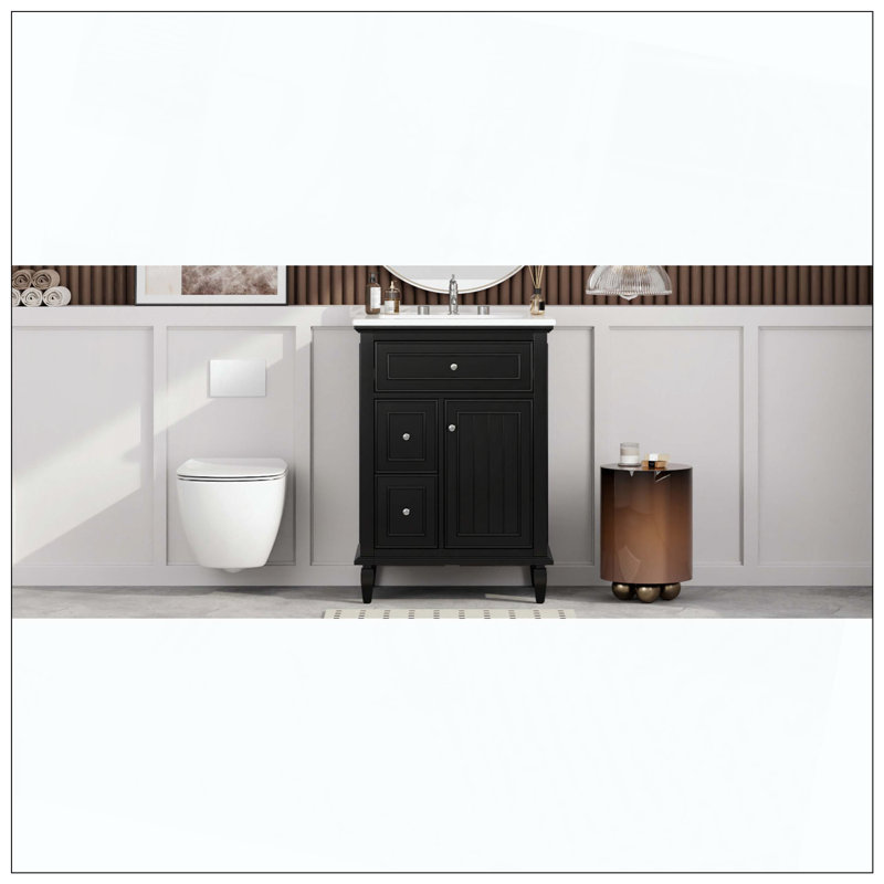 Armoire de meuble-lavabo de salle de bain, Black