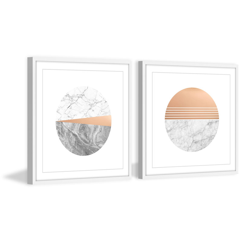 « marble finish diptych », ensemble de 2 reproductions d’art sur papier, H 24 po x l 24 po x L 1,5 po