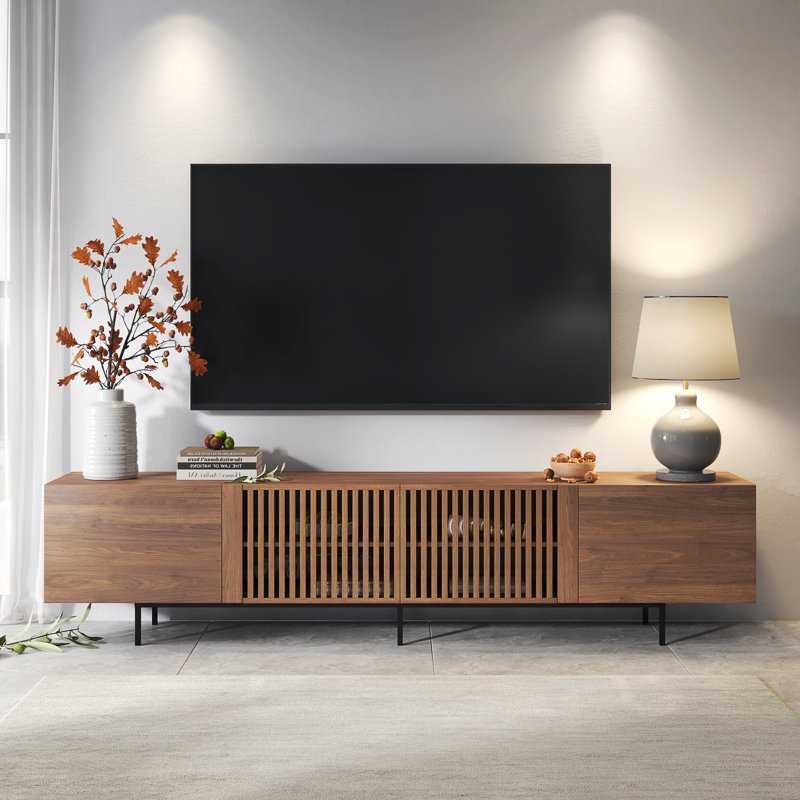 Mid Century Modern TV Stand for TVs, 55cm H x 180cm W x 40cm D