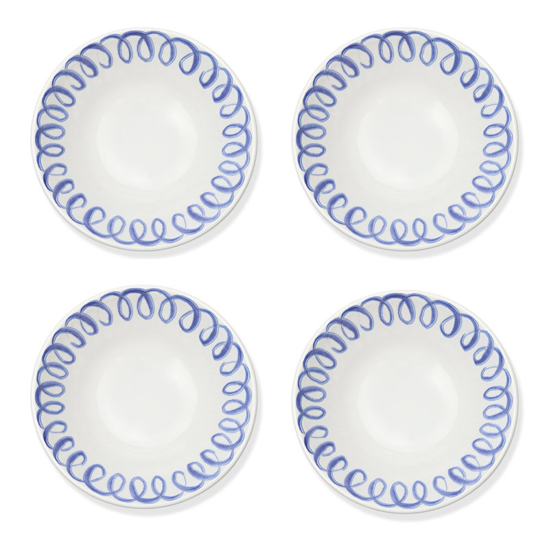 Amalfi Cereal Bowl - Lime - 7", White, Blue