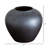 7In. Black Round Urn Vase