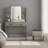 Gray Compact Vanity Desk Set With LED Lighted Mirror, Power Outlets, Storage Drawers And Chair, Mirror Features 3 Lighting Modes And Adjustable Brightness, Ideal For Women's/Girls' Bedrooms-857519151