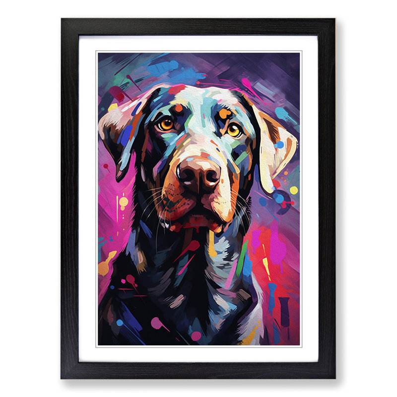 Labrador Retriever Informel No.2 - Single Picture Frame Rectangle Print on Wood, 34cm H x 25cm W x 2cm D, Black Framed