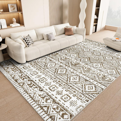 Machine Washable Folded Area Rug For Living Room Bedroom Modern Style Low-Pile Soft Rug For Dining Room Home Decor Traditional Carpet, Non Slip & Easy To Clean