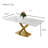 Morden White Retangular Dining Table with Stainless steel X-Shaped Base, Glossy White Kitchen Table for 4-6-90753975-118372387