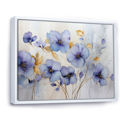 " Purple And Gold Adorned Violets Meadow " Print