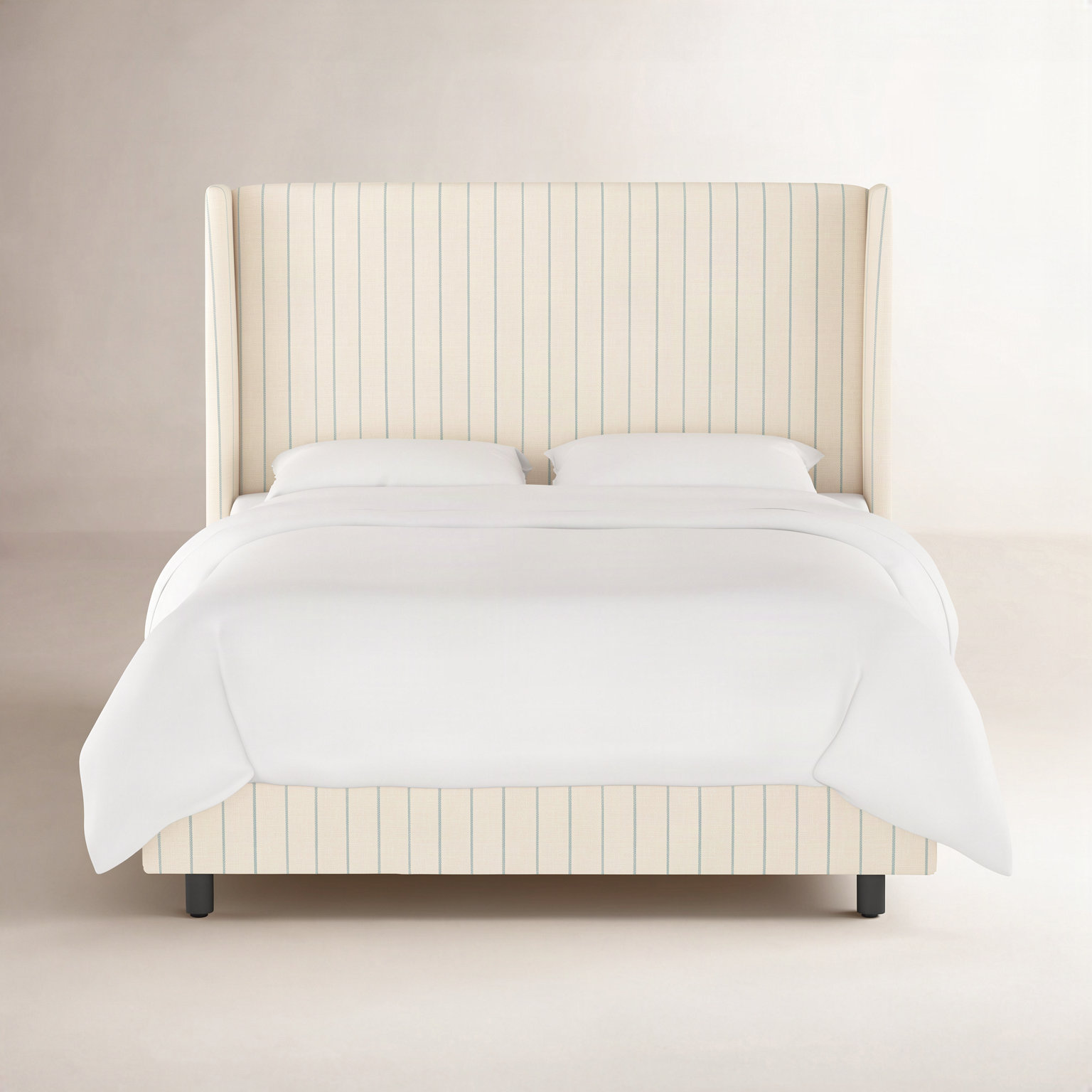Tilly Wingback Bed, Full, Sprint Stripe Grey