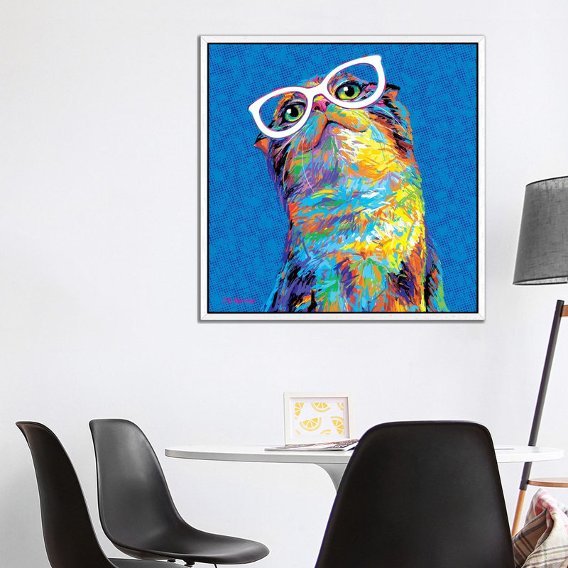 Felix Jr by P.D. Moreno - Print on Canvas, White Framed, 93.98 cm H x 93.98 cm W