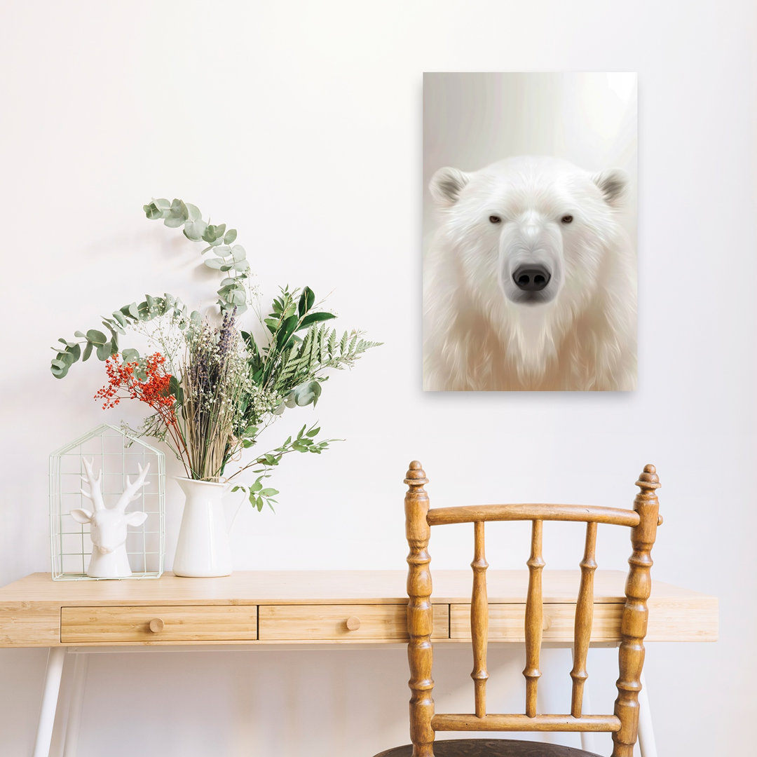 Majestic Polar Bear Serene Abstract Contemporary Bear Nature Portrait Wall Art Print