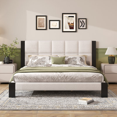 Boucle King Rinaldi frame with Cube headboard