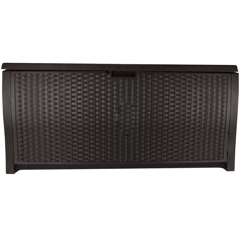 Mocha Brown Wicker Resin 99-Gallon Lockable Deck Box