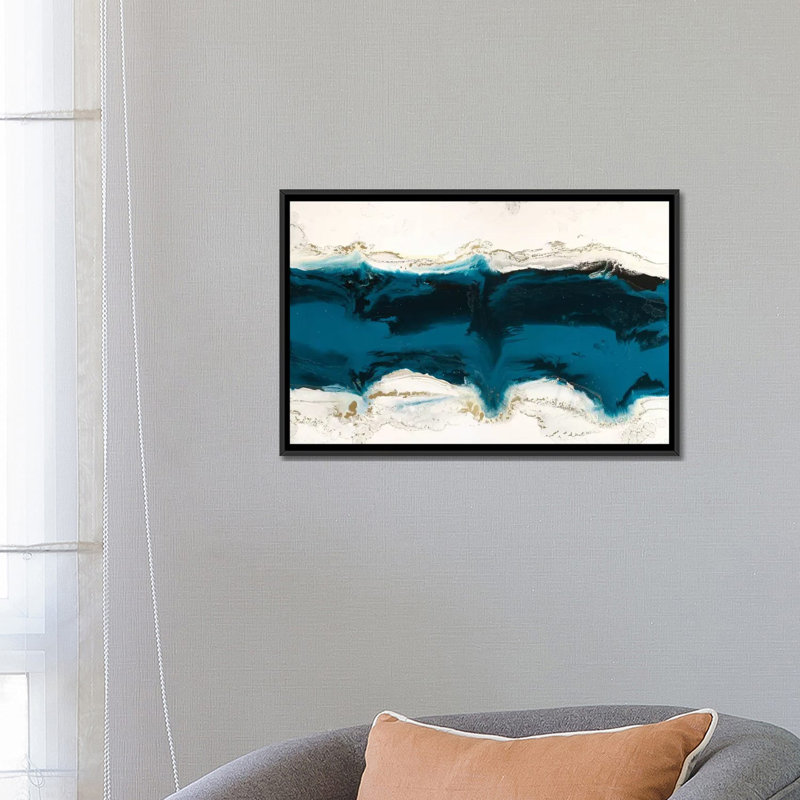 « liquid ice », reproduction d’art sur toile, H 18 po x l 26 po x P 1,5 po, Toile avec cadre noir