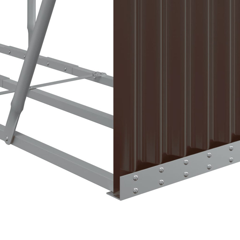 Log Holder 70.9"X17.7"X39.4" Galvanized Steel, Brown