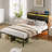 Bed Frame with Headboard, Metal Platform bed with LED Lights, Power Outlets & Under-Bed Storage-88418599-88418601-88418603
