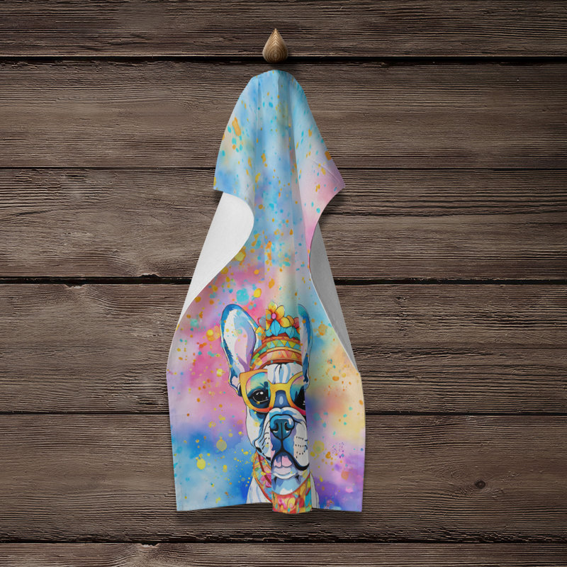 Serviette de cuisine French Bulldog Hippie Dawg