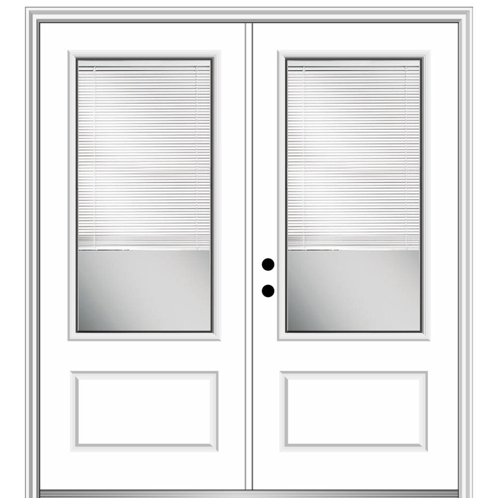 6-Lite 3/4 Lite Fiberglass Prehung Patio Double Door Unit - Door Clearance  Center