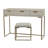 Coiffeuse en bois gris clair avec tabouret et miroir caché