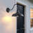 14" Large Dusk To Dawn Gooseneck Light For Porch, Matte Black Outdoor Barn Light With Wall Mount, Industrial Exterior Farmhouse Wall Sconce With Photocell Sensor-1711579022