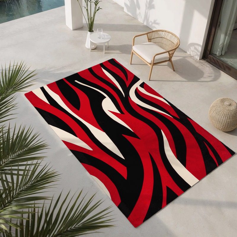 Tapis intérieur et extérieur Cerise Sparks, Rectangle 1 pi 6 po x 2 pi 6 po