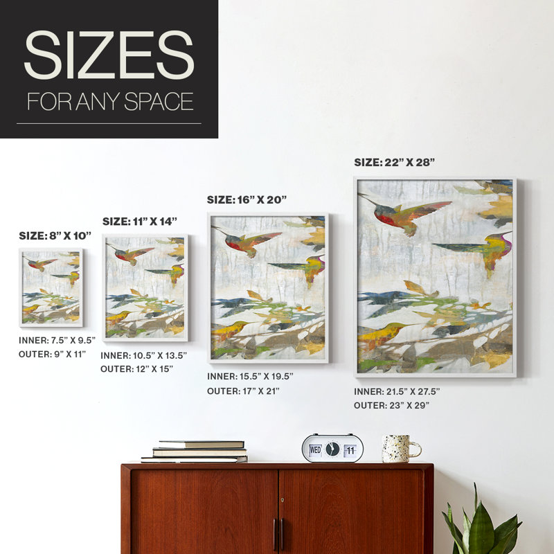 Reproduction encadrée Garden Party V2 - bois massif, Blanc, H 20 po x l 16 po