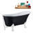 63" Streamline Clawfoot Soaking Acrylic Bathtub With Drain, Clawfeet, and Bamboo Tray-76674075-66367527
