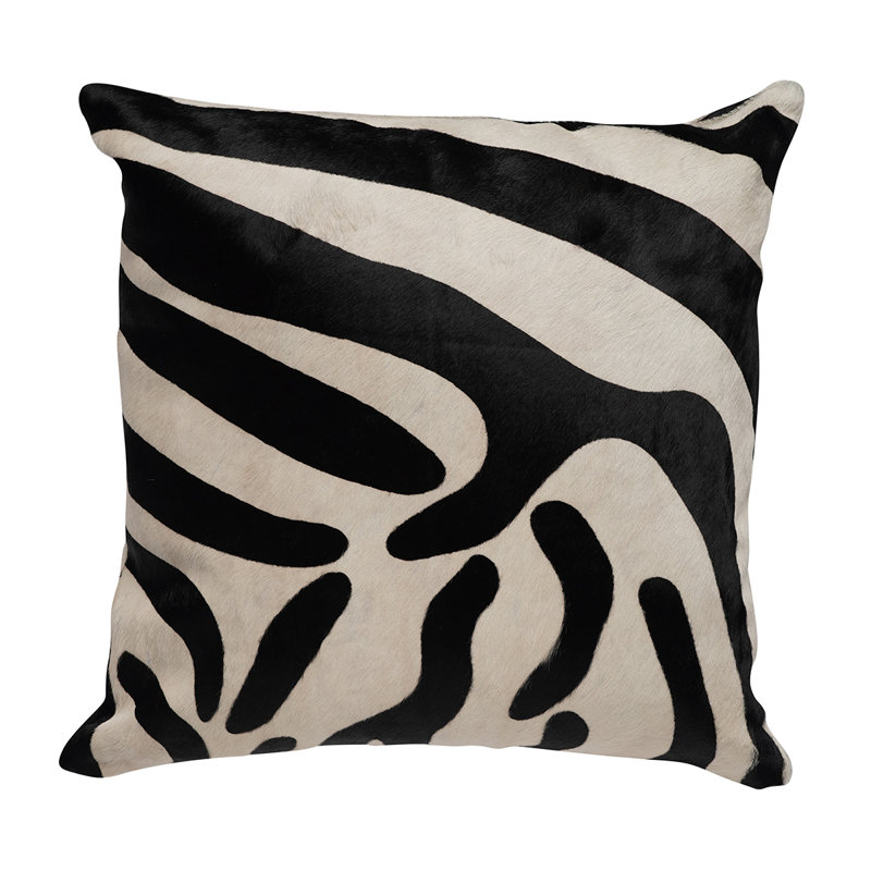 Animal Print Leather/Suede Throw Pillow
