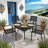 5-Piece Outdoor Amato with Stackable Chairs and Round Slatted Metal Table for Garden or Deck-65545898