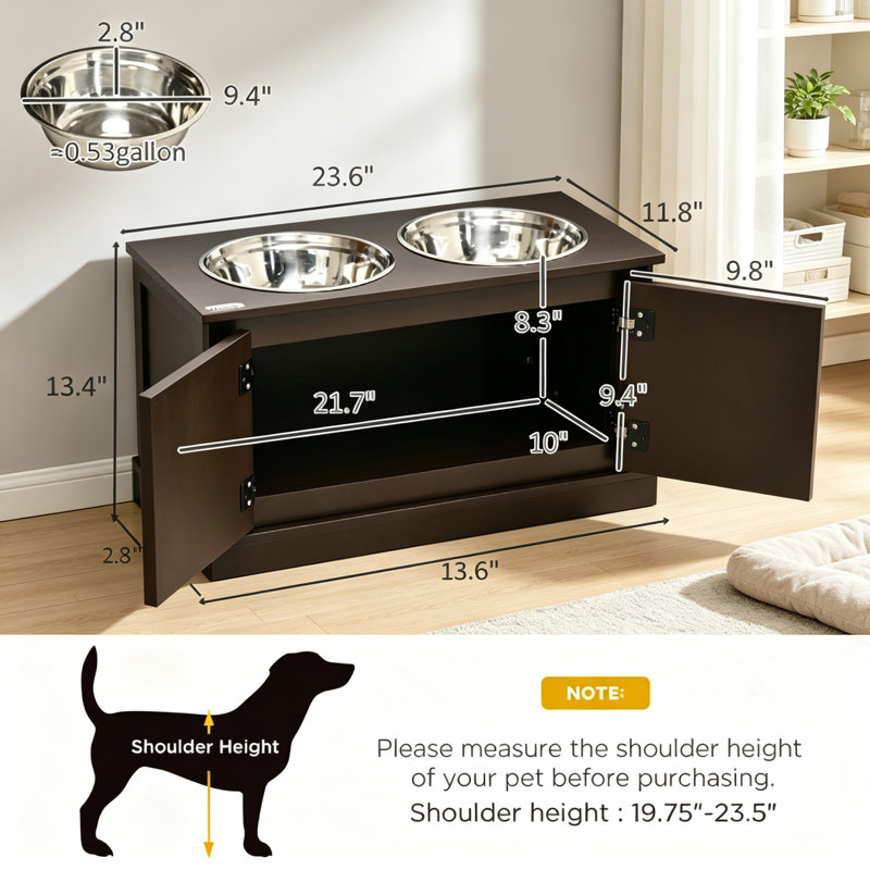 Gamelles pour chiens avec distributeur de nourriture pour animaux de compagnie et rangement