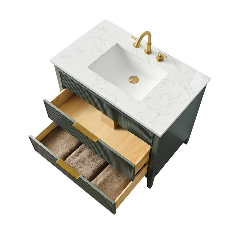 Emma 36" W Single Vanity, Vintage Green
