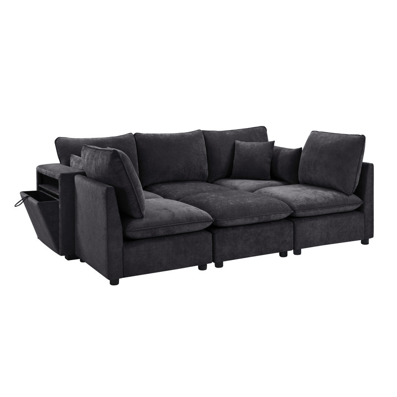 Canapé modulaire Modern, Chenille noir