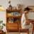 31.5"Brown Style Creative Solid Wood Bookshelf