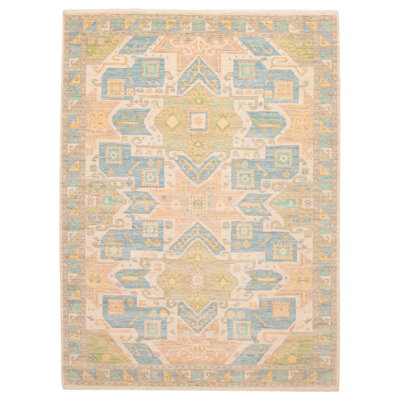 Tapis ivoire noué à la main unique 8 pi 11 po x 11 pi 11 po One Of Kind