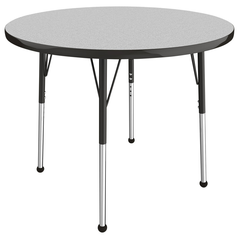 Table ronde à hauteur réglable, 36", Gris / noir, Standard Ball Glide
