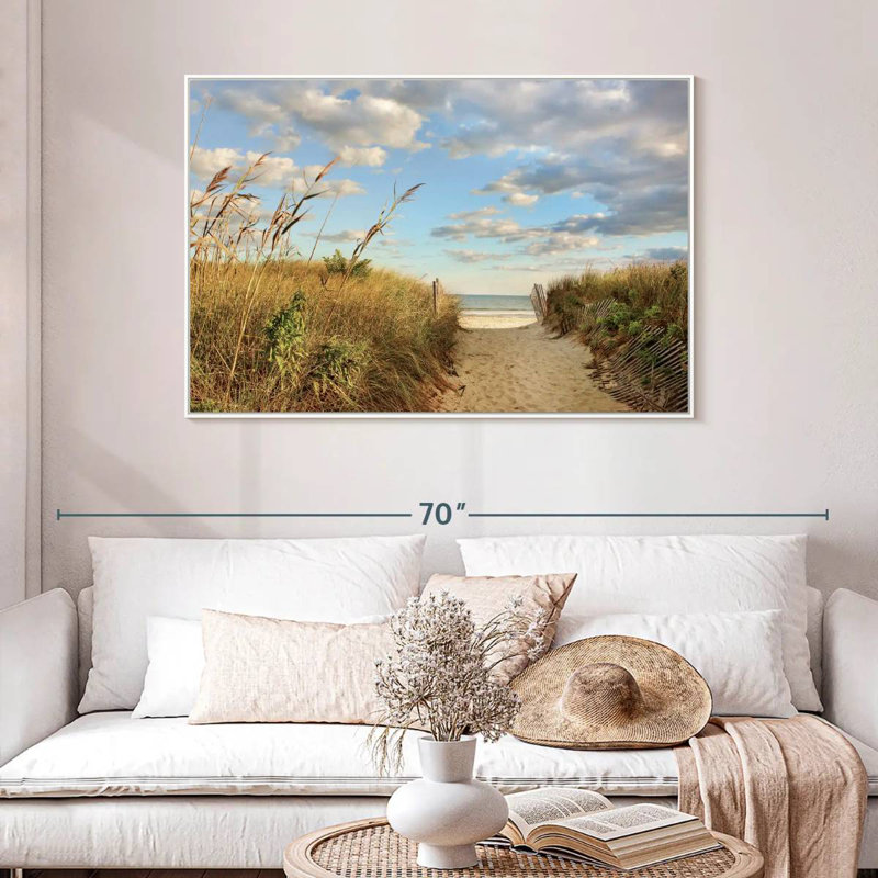 Long Island Aulelei, 46 po x 31 po, Cadre flottant blanc