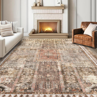 9' x 12' Washable Area Rug - Stylish Indoor Rug for Living, Dining or Bedroom