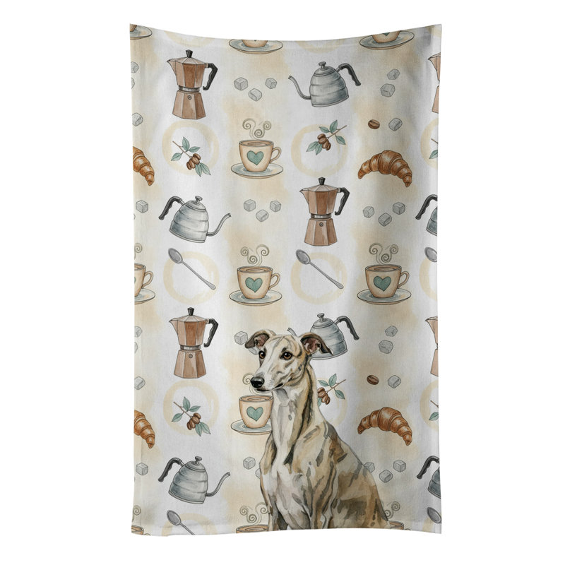 Serviette de cuisine Coffee Bar, Whippet bringé